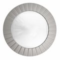 Purely Pecan Gordon 31812249 20 in. Simply Elegant Silver Fluted Frame Decorative Round Wall Mirror 31812249